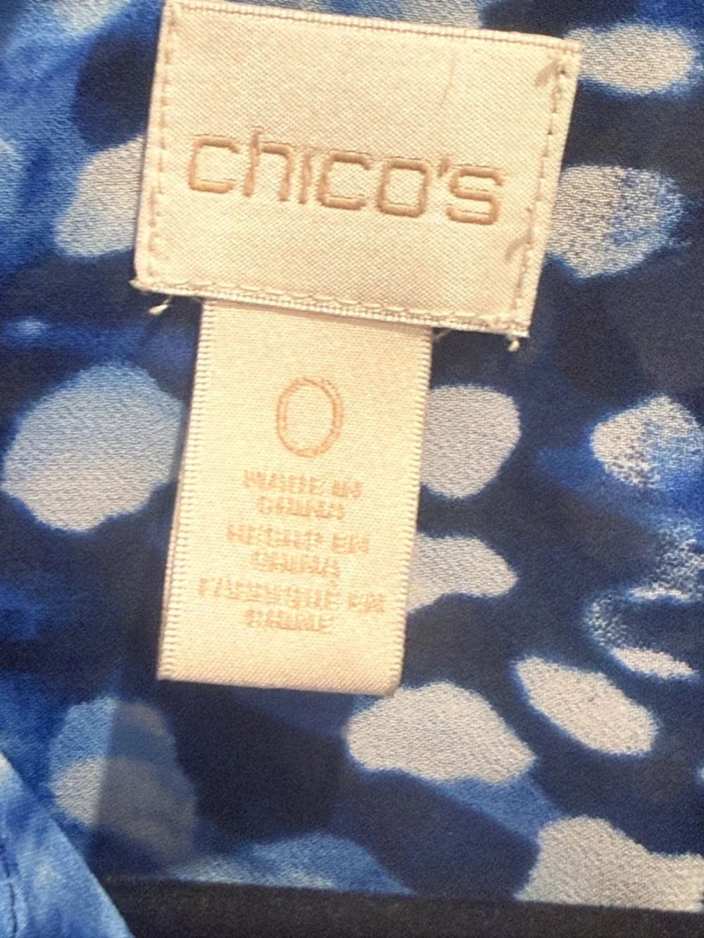 Chico's Blue & White Abstract Dot-Print Button Tunic - Picture 4 of 6